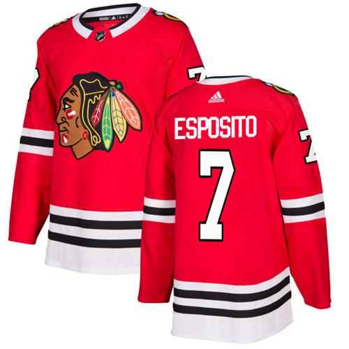 Adidas Men Chicago Blackhawks 7 Tony Esposito Red Home Authentic Stitched NHL Jersey